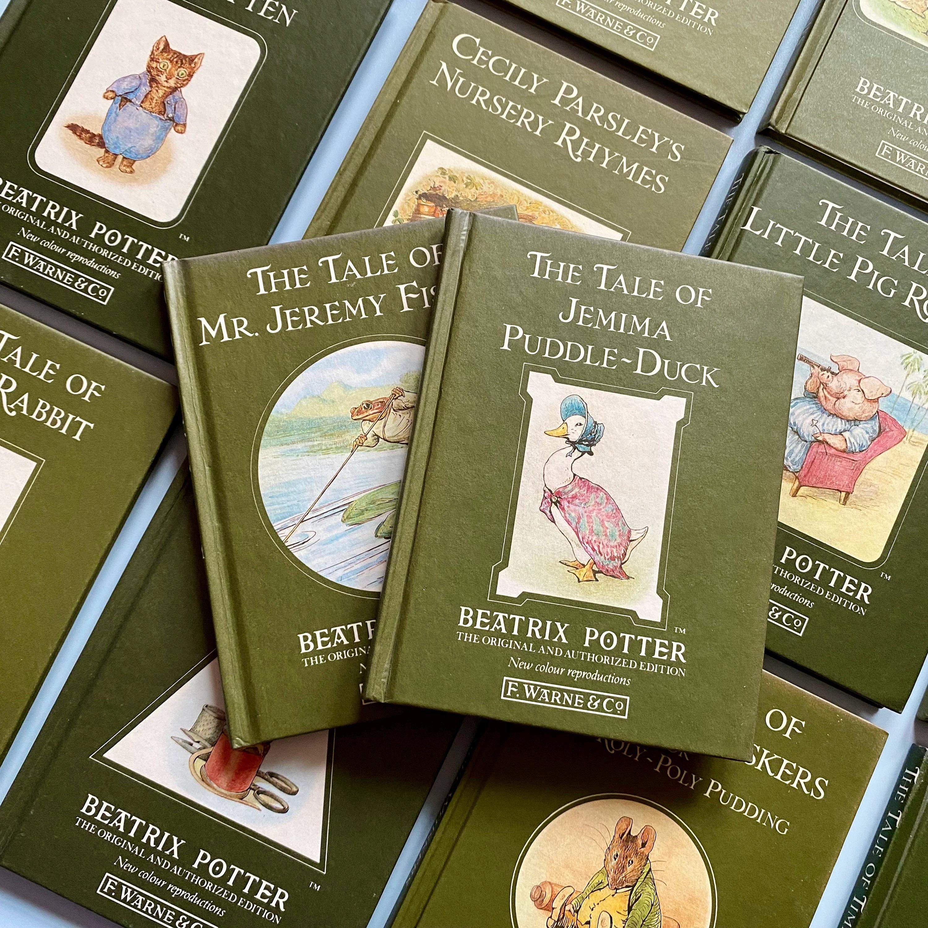 ビンテージ英語絵本 古書 Beatrix Potter 小型絵本 外国語絵本[ピーターラビット ミニチュア絵本箱入り4冊セット