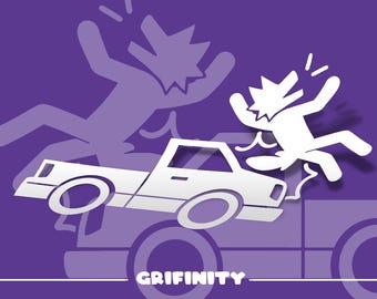 HIT'N'RUN  FURRY | silly car stickers | bumper stickers | furry decals | furry stickers | funny car decals