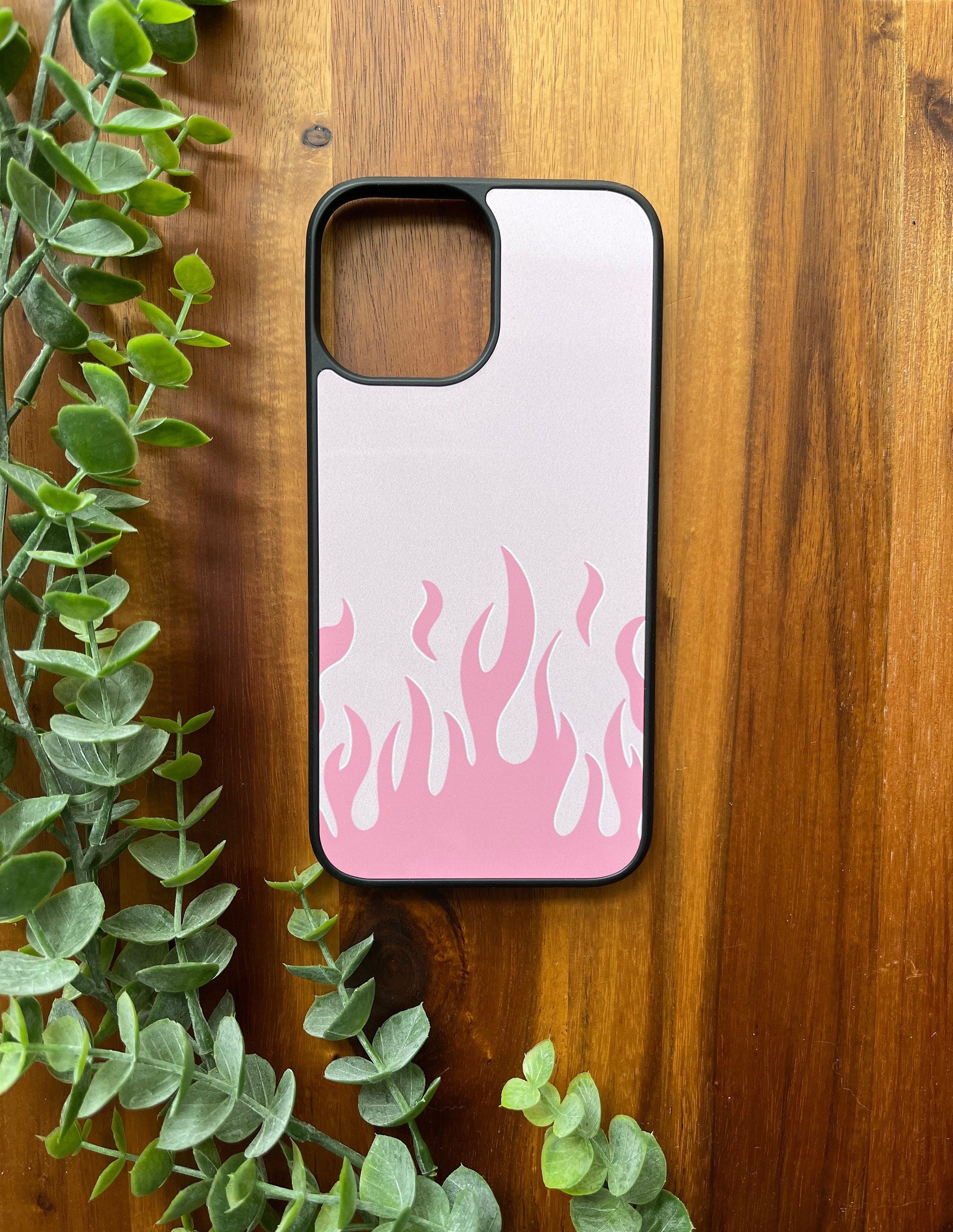 Pink Flames Phone Case Etsy