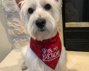 Dog Happy Birthday Bandana: Personalized Over the Collar Dog Gift
