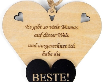 Beste MAMA Bester PAPA mit Spruch Geschenk Holzschild Muttertag Frauentag Geburtstag Vatertag