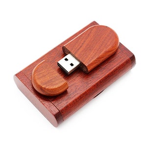 USB-Stick mit Gravur 32 / 64 GB Geschenkbox Holz Eheringe Hochzeit Wunschtext Liebe personalisiert Rosenholz