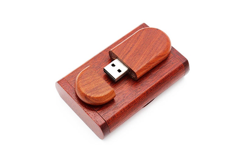 USB-Stick mit Gravur 32 / 64 GB Geschenkbox Holz Eheringe Hochzeit Wunschtext Liebe personalisiert Rosenholz