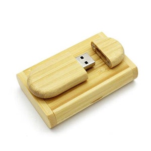 USB-Stick mit Gravur 32 / 64 GB Geschenkbox Holz Eheringe Hochzeit Wunschtext Liebe personalisiert Bambus