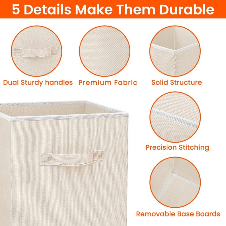 Storage Cubes 11 Inch Cube Storage Bins set of 8 Dual Etsy