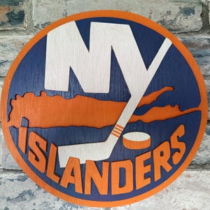 New York Islanders 3D worn look hockey wall art