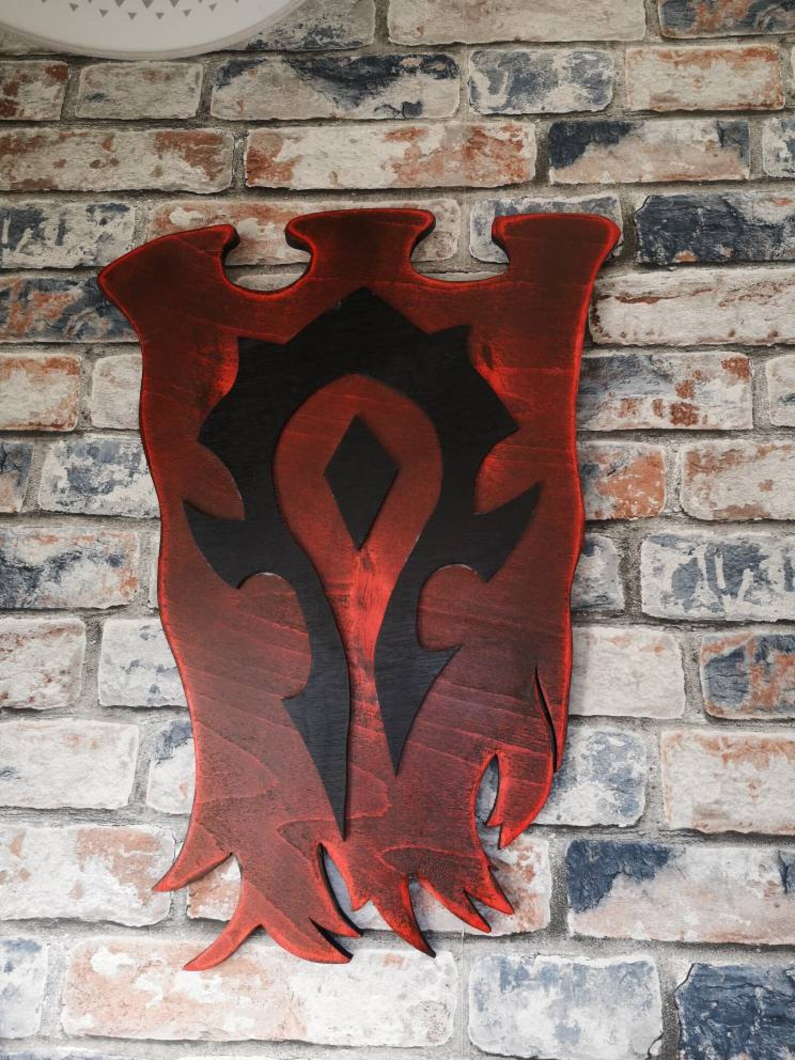 Wooden Wow World of Warcraft Orc Horde banner blizzard flag Etsy