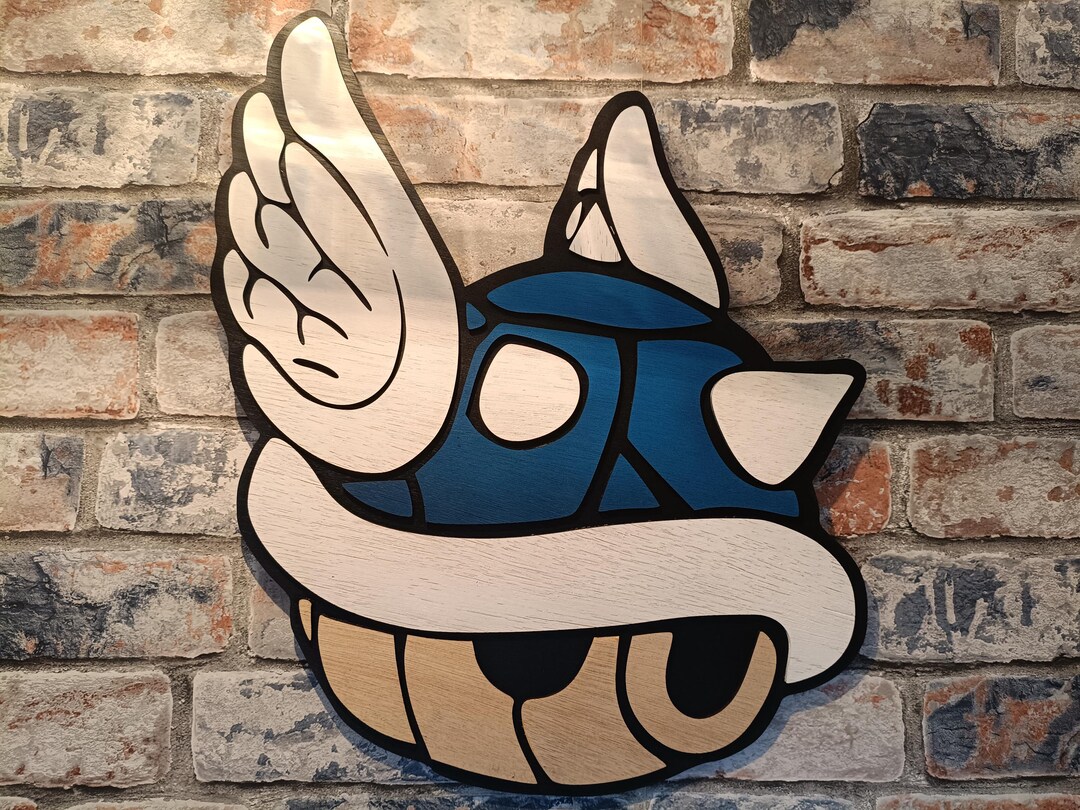 Winged Shell Mario Wooden 3d Ply Mario Winged Spiny Shell Wall Art - Etsy UK