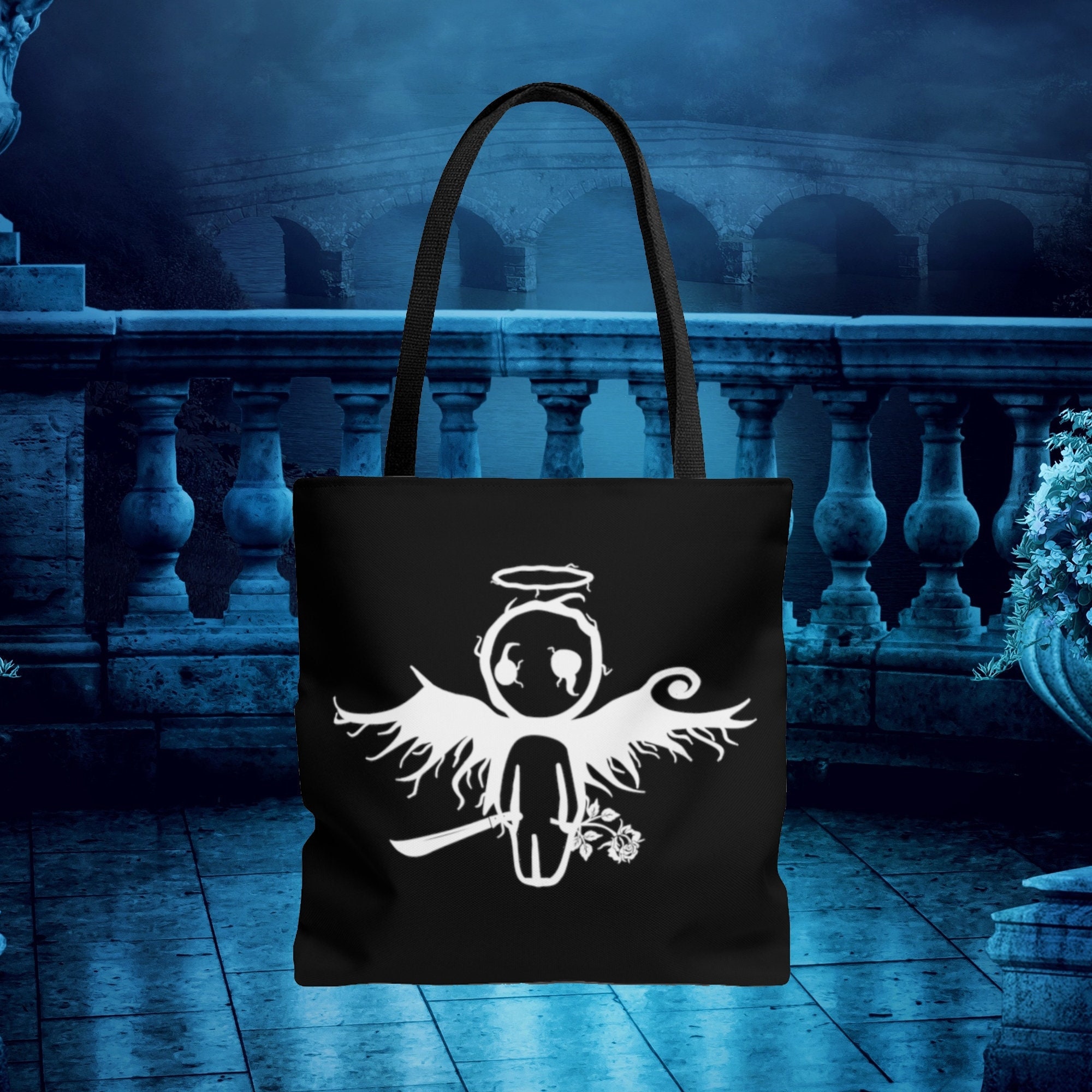 Goth Bag Emo Angel Gothic Tote Bag Etsy