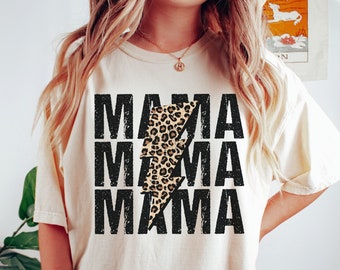 Comfort Colors Mama Shirt, Leopard Mama Shirt, Mom Shirt, Mother's Day Shirt, Mama Tshirt, Retro Mama Shirt, Mama Tees