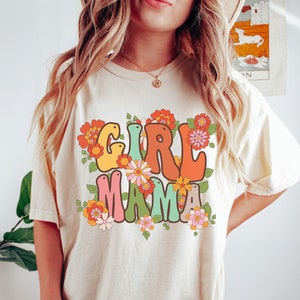 Comfort Colors Girl Mama Shirt, Girl Mom Tshirt, Long Sleeve Mama Shirt, Mom Shirt For Mother's Day, Mom of Girls, Gift For Mom, Mama tshirt