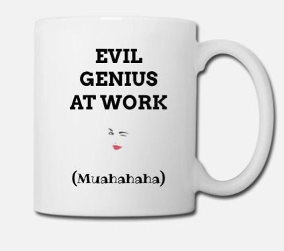 Mug Personnalisable avec Prenom - Evil Genius At Work Cadeau Pour Collègues de Travail