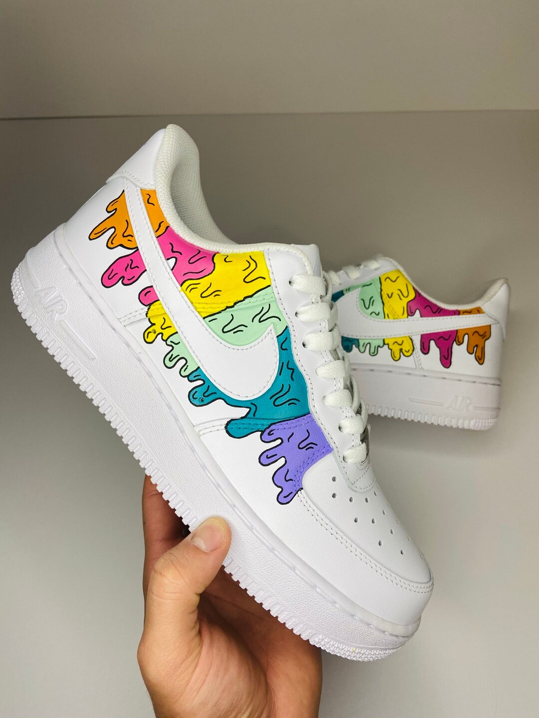custom rainbow drip air force 1