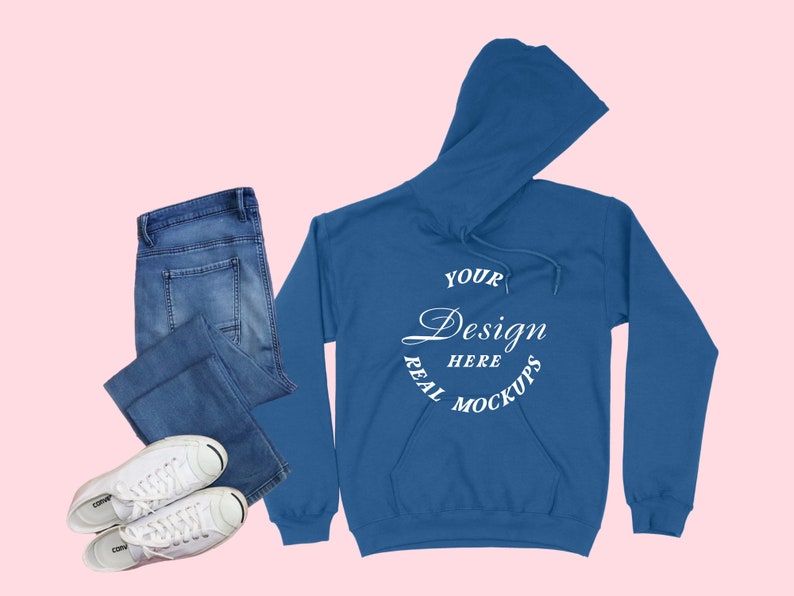 Royal Gildan 18500 Mockup Best Mock-Up Hooded Sweatshirt Mock Up Flat Lay Mockup Display
