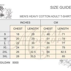 Gildan 5000 Size Chart | Unisex Heavy Cotton Tee Size Chart | Best Size Chart | Gildan T-Shirt Size Guide