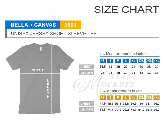 unisex shirt size conversion chart