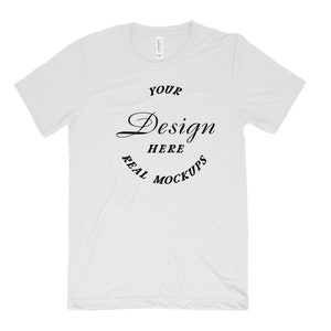 White Bella Canvas 3413 Mockup White Background | Unisex Tee Mock Up | Best Mockup | Flat Lay Mockup Display | Unisex Mock-Up