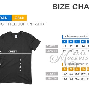 Gildan 64000 Short Sleeve Tee Size Chart - Gildan Size Guide