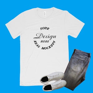 Bella Canvas 3413 Mockup | White Unisex Triblend Tee Mock Up | Best Mock Up | Flat Lay Display