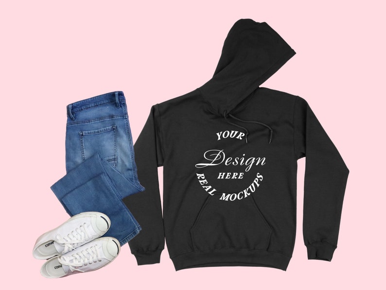 Download Black Gildan 18500 Mockup Best Mock Up Flat Lay Mockup Display Hooded Sweatshirt Mock Up Photography Color Safarni Org