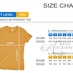 Next Level 3900 レディース ボーイフレンド クルー サイズ表 - Next Level サイズガイド