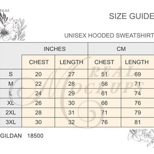 Gildan 18500 Size Chart | Unisex Hooded Sweatshirt Size Guide | Best Size Chart | Gildan Size Chart