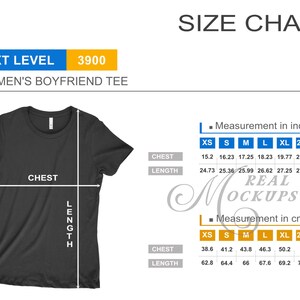 Next Level 3900 レディース ボーイフレンド クルー サイズ表 - Next Level サイズガイド