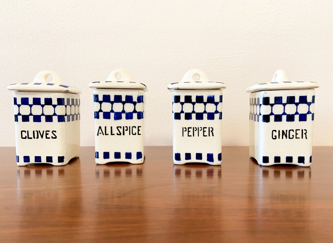 30s Vintage Kitchen Storage Containers / Rare Art Deco Etsy