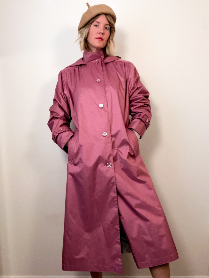 80s Mauve Pink Trench Coat / Elan / Weather Proof / 80s - Etsy