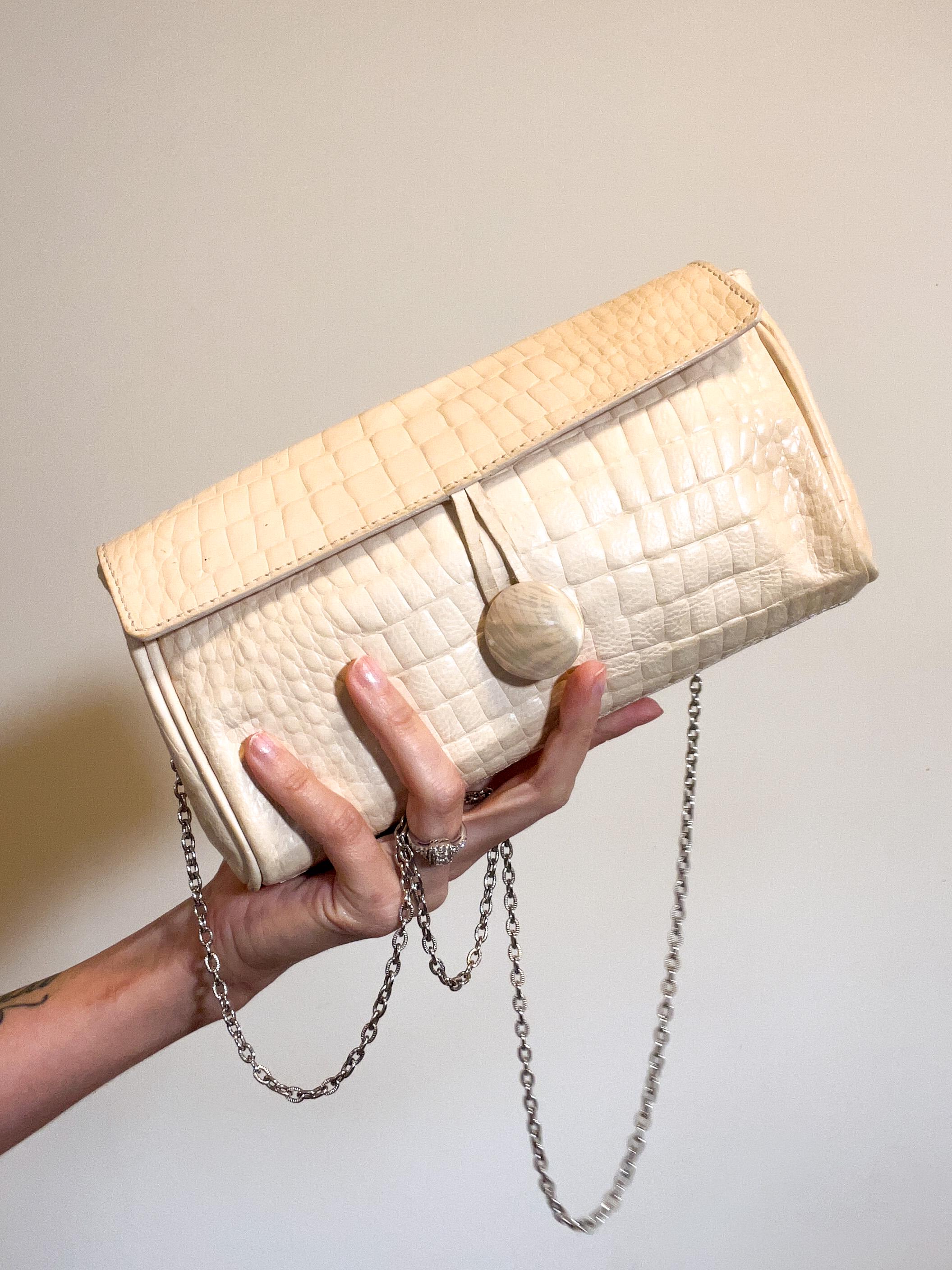 90s Vintage Embossed Italian Leather Mini Bag / Tanner Italy