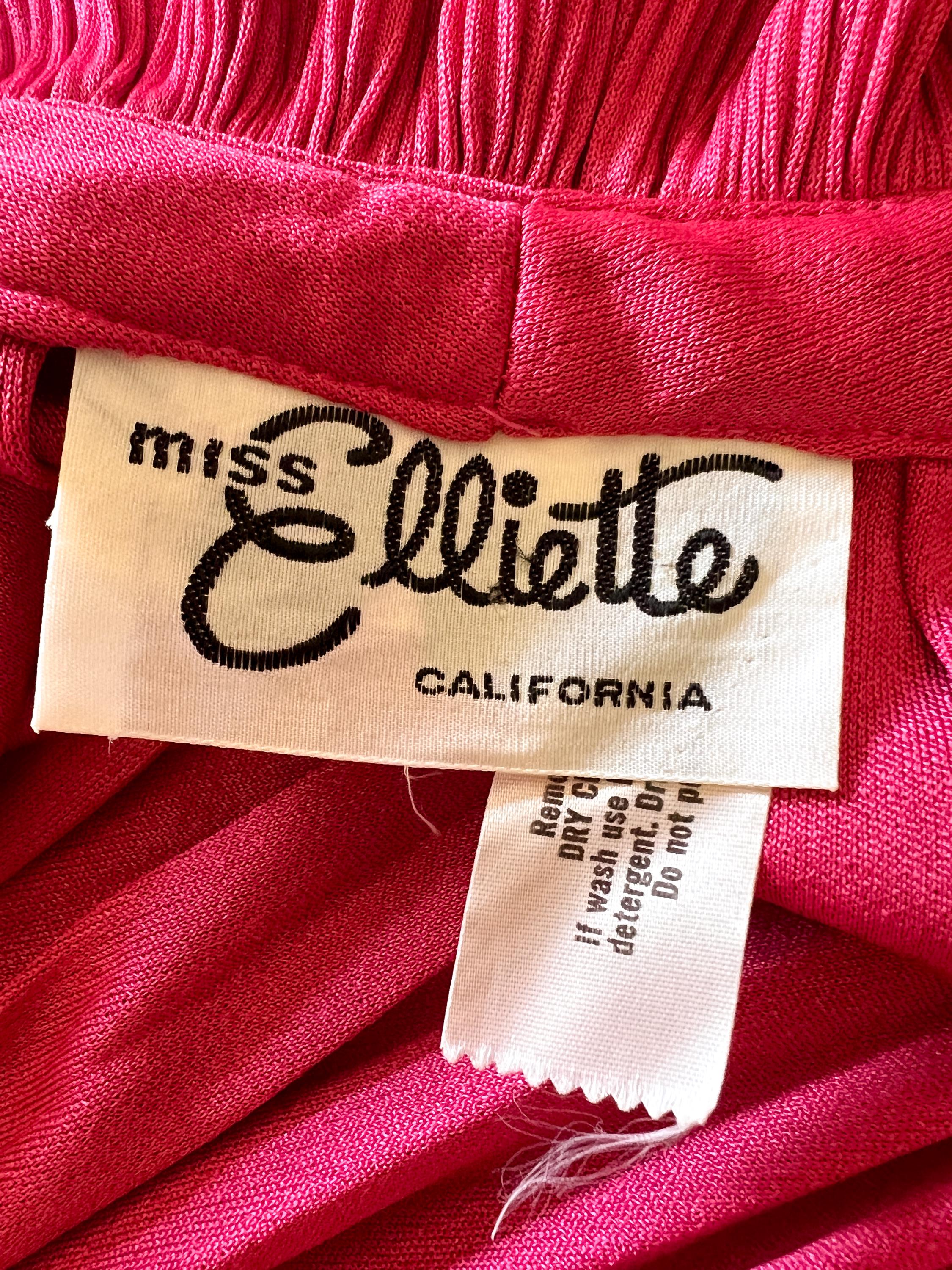 Raspberry Ruffle Retro Signs 70s Vintage Raspberry Maxi Dress / Miss Elliette / Accordion Pleat ...