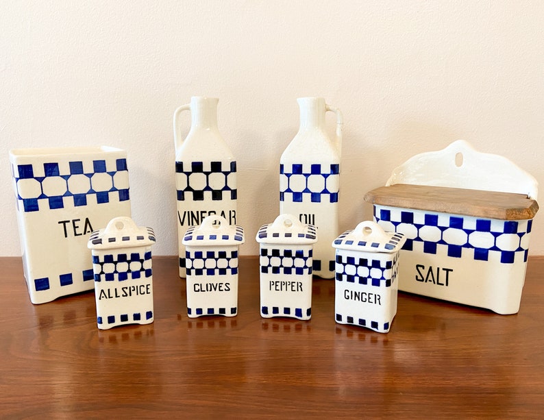 30s Vintage Kitchen Storage Containers / Rare Art Deco Etsy