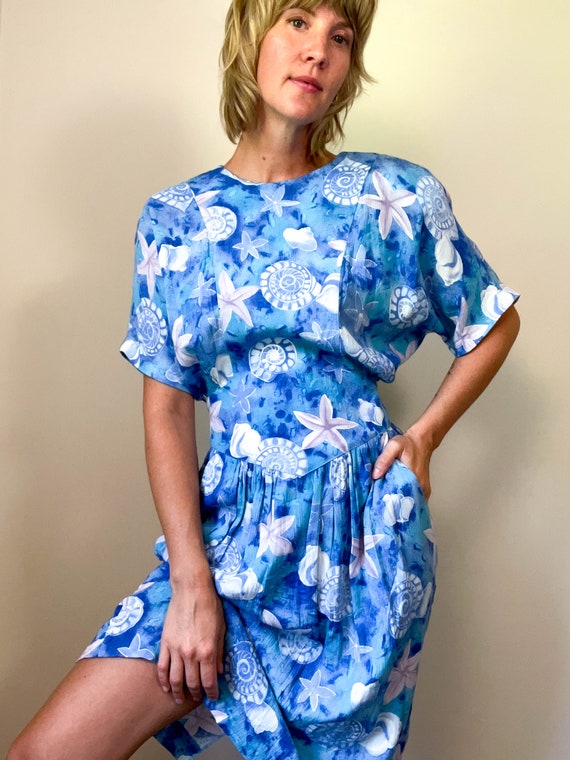 blue starfish dress Rhinestone Starfish Satin Maxi Dress Sky Blue / M main image 1