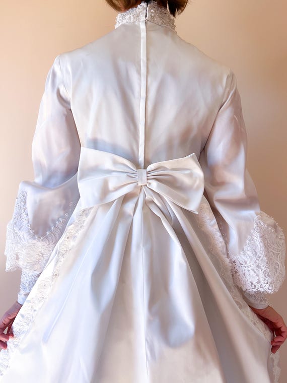 satin empire waist dress with lace overlay Satin Empire Waist Ball Gown