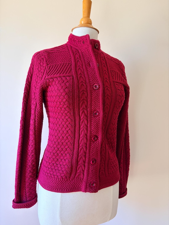 Vintage LL Bean 100% Cotton Cardigan / Mock Neckline / Multiple 