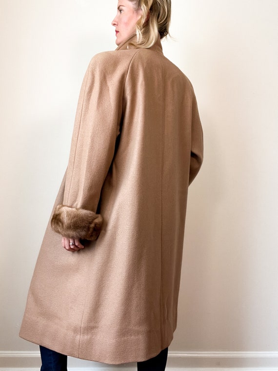 Vintage Wool Coat with Fur Cuffs / KOMITOR / Came… - image 5