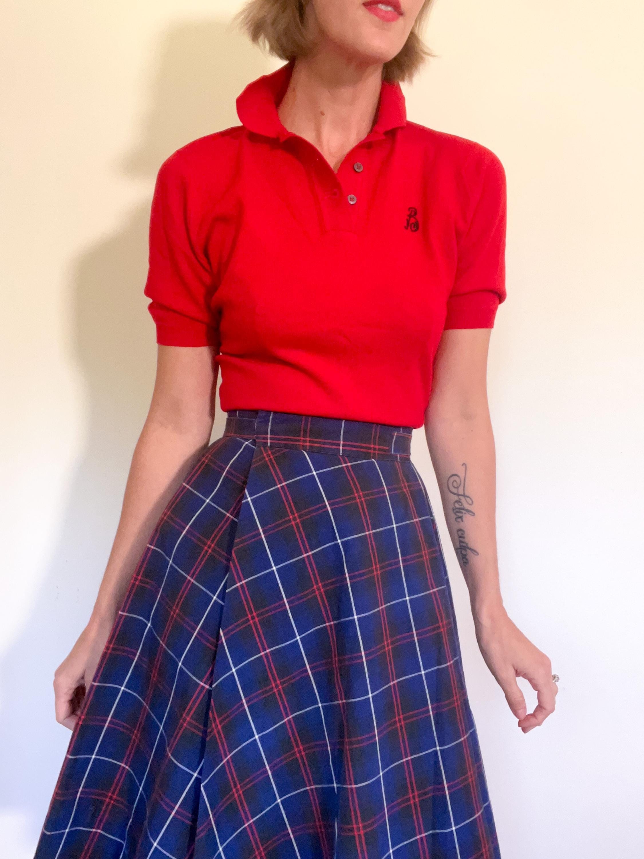 Circle Skirt 1950s Wool Plaid Skirt 1950s Plaid Skirt