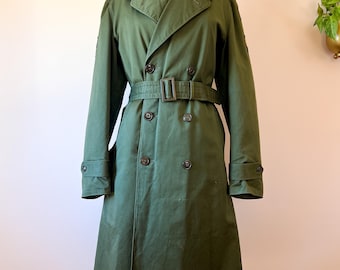 1953 OG 107 Military Overcoat / Korea Army Green Trench Coat