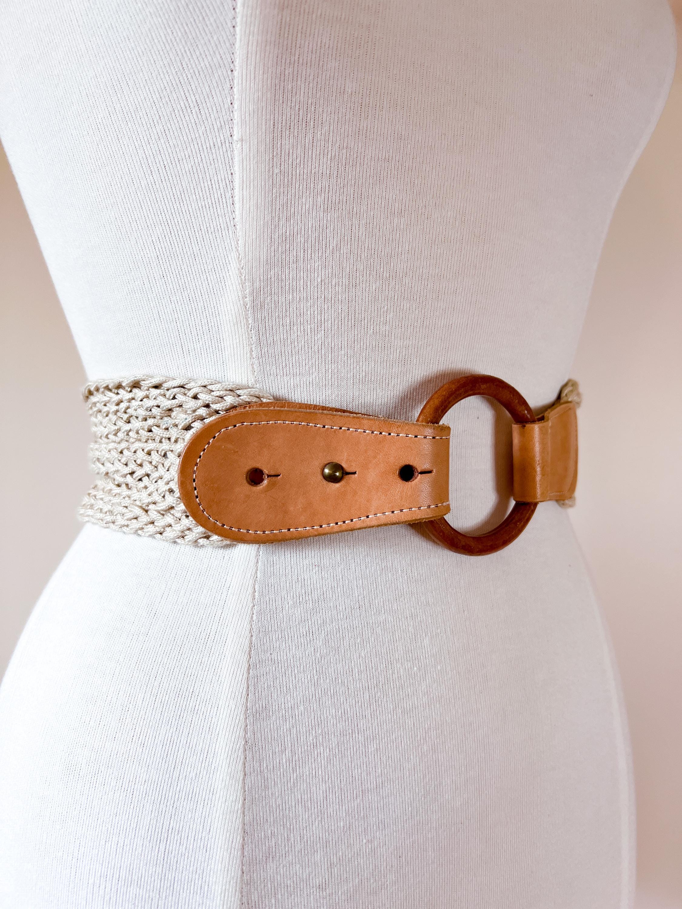 80s Vintage MAGID Braided Rope Belt / Wide Waist Belt  display picture 1