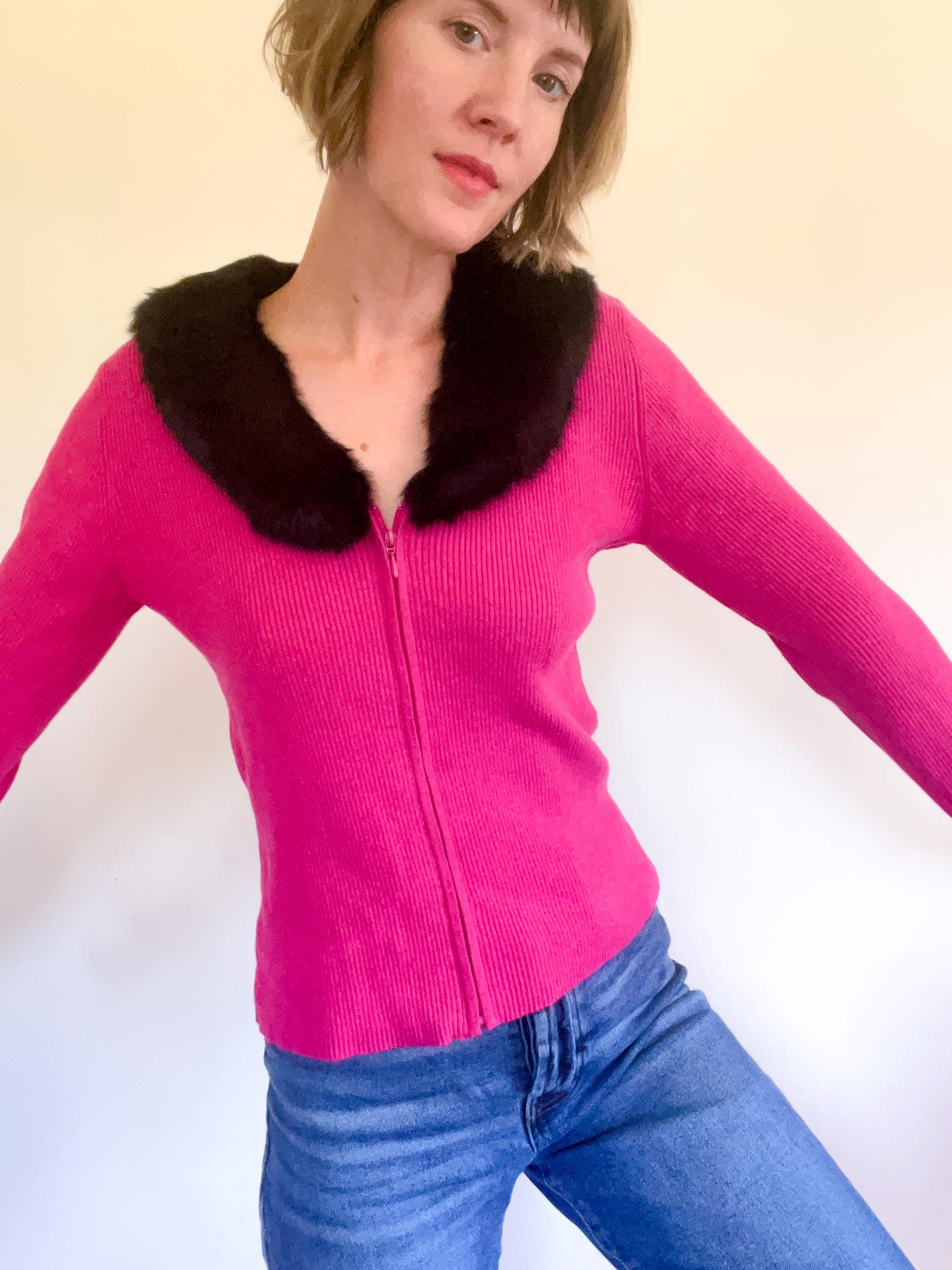 Y2k Fur Cardigan - Etsy Y2k Fur Cardigan - Etsy