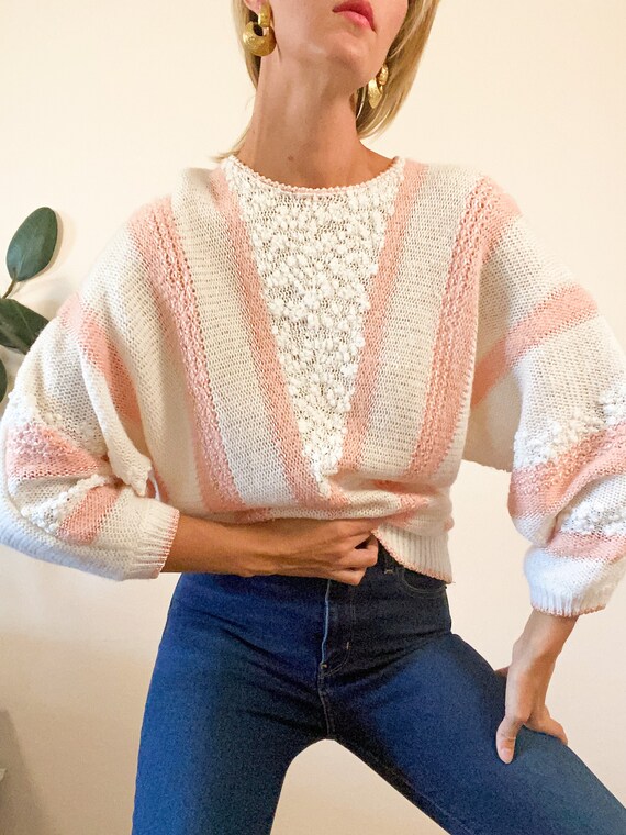 90s Vintage Pink Boucle Sweater 