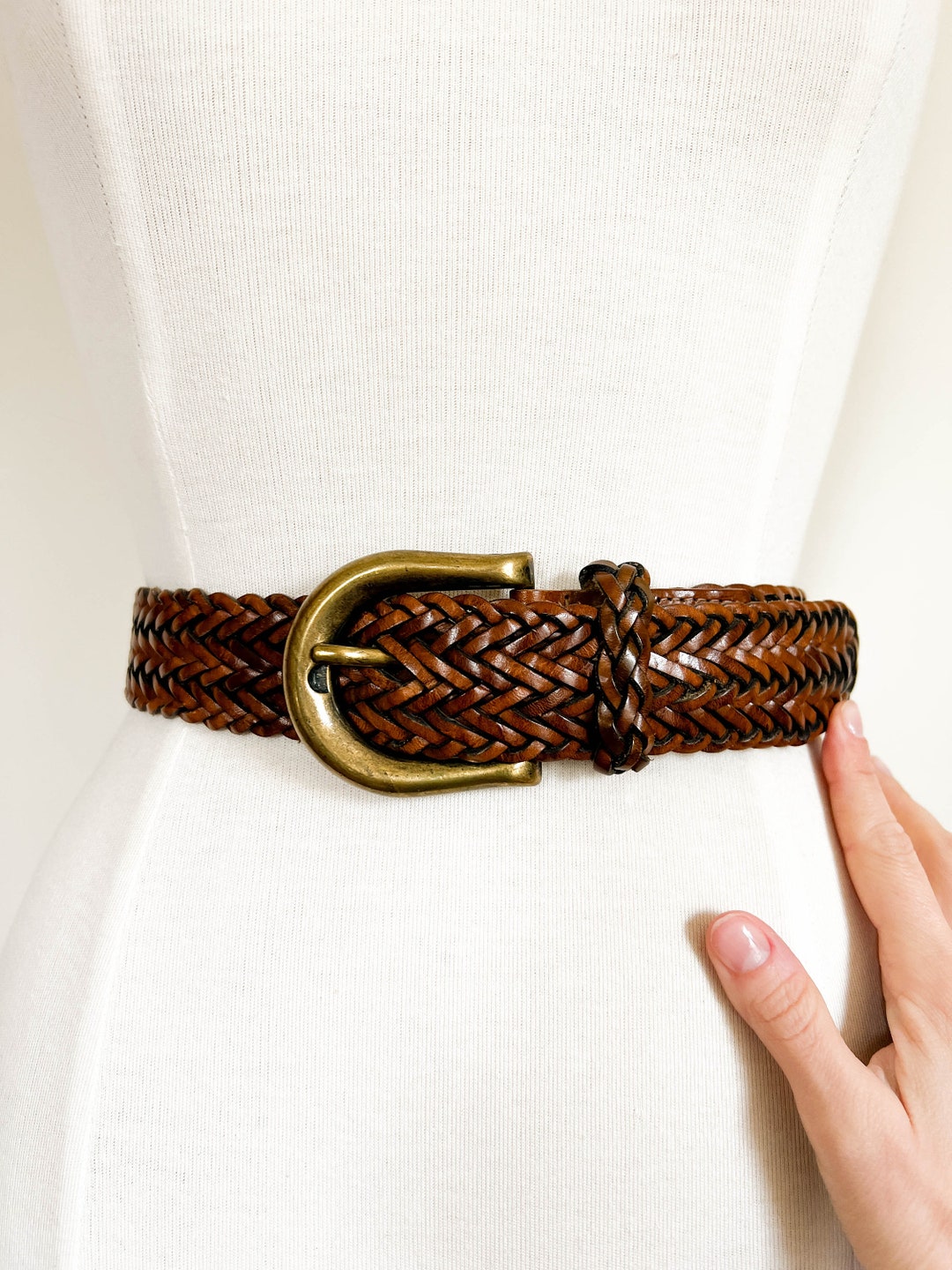 Beyond Creations Braided Brown Leather Belt