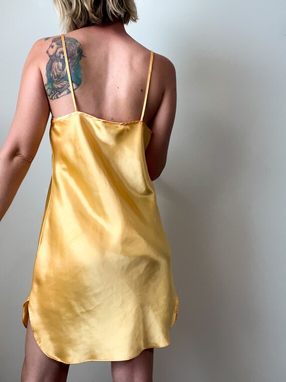 90s Vtg Sun Gold Satin Chemise / Intimate Moods /… - image 6