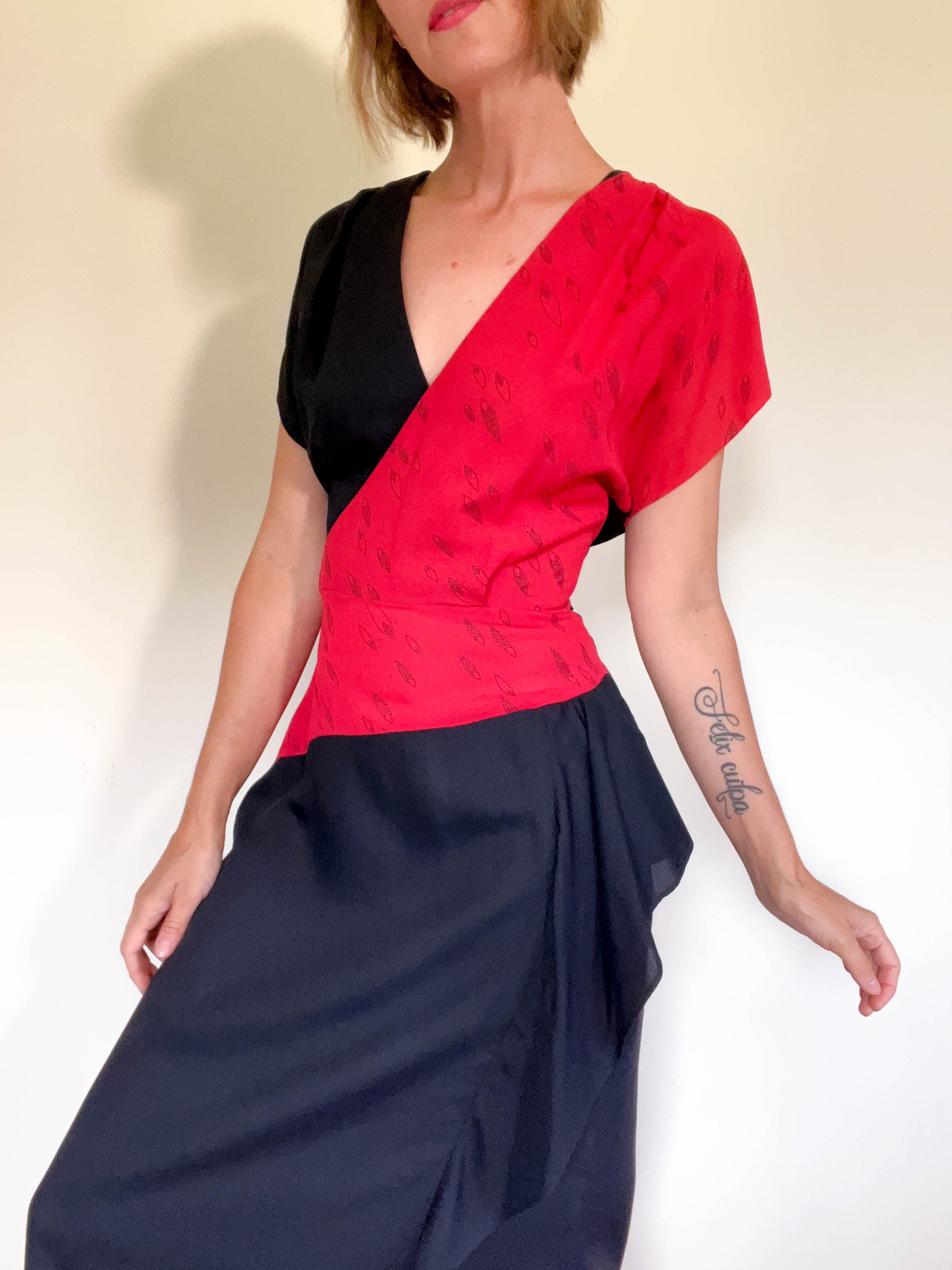 strapless open back dress Lipstick Red Halterneck Grace Bandage Midi Dress main image 1