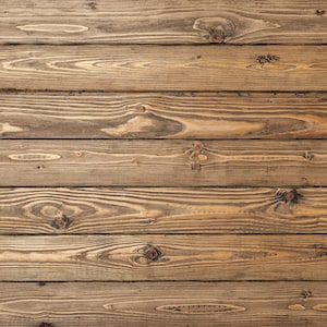 May include: A close-up of a rustic wooden surface with a natural brown color and a wood grain pattern. The wood is arranged in horizontal planks.