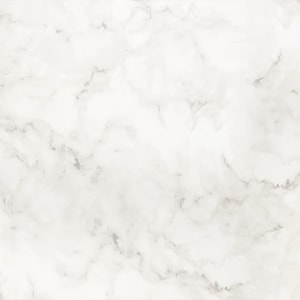 May include: White marble background with a subtle veined pattern.