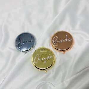 Personalized Bridesmaid Compact Mirror, Monogram Pocket Mirror, Bridesmaid Proposal Gift, Bridesmaid ,Gift For Her image 7