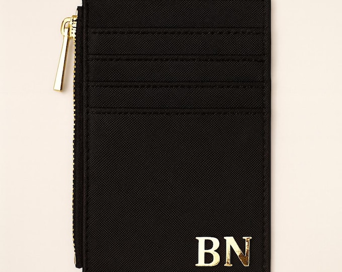 Featured listing image: Monogram Card Holder Coin Purse, Personalized Women's Wallet