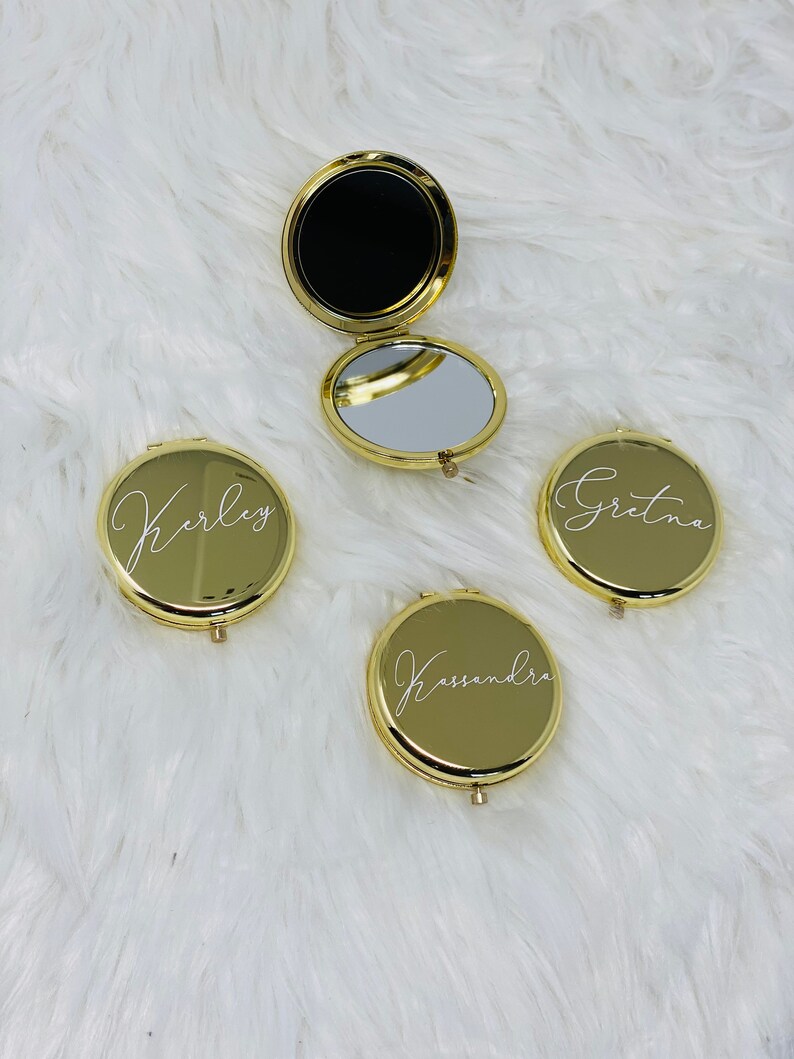 Personalized Bridesmaid Compact Mirror, Monogram Pocket Mirror, Bridesmaid Proposal Gift, Bridesmaid ,Gift For Her image 5