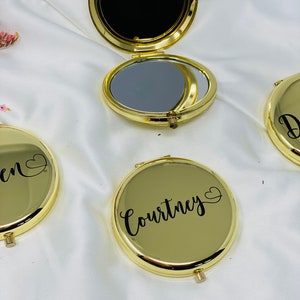 Personalized Bridesmaid Compact Mirror, Monogram Pocket Mirror, Bridesmaid Proposal Gift, Bridesmaid ,Gift For Her image 1